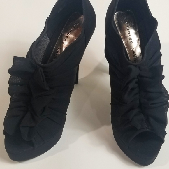 CHINESE LAUNDRY- Size 9.M Katlie Blk. Chiffon heels. - Picture 3 of 4